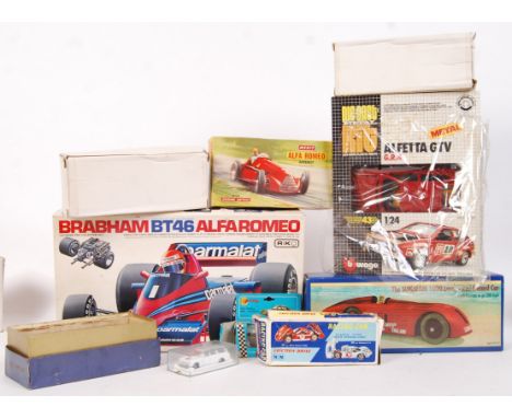 A collection of assorted vintage toys, mostly relating to cars, comprising of; a Merit Alfa Romeo ' superkit' (unmade), Polis