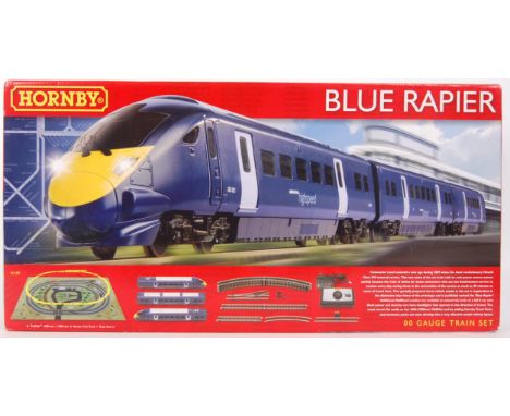 An original contemporary 00 gauge Hornby Blue Rapier train set. No: R1139. Mint contents with sealed Trakmat &amp; Instructio