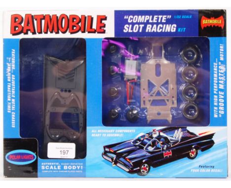 A Polar Lights made 1:32 scale Batman Batmobile slot racing model car kit. Appears complete and unused, with contents still s