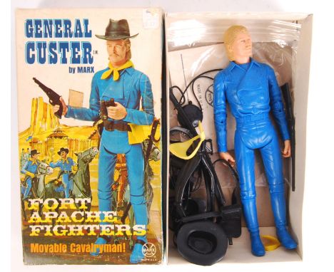 A rare original vintage Marx Toys Fort Apache Fighters action figure of ' General Custer .' Appears complete, within the orig