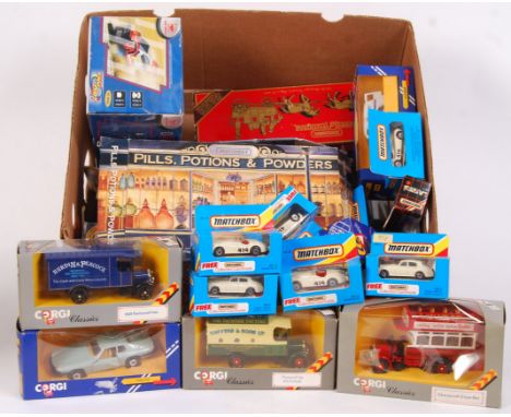 A collection of assorted boxed diecast models and related to include; Matchbox, Corgi, a Radio Control New Bright Pro-Dirt je