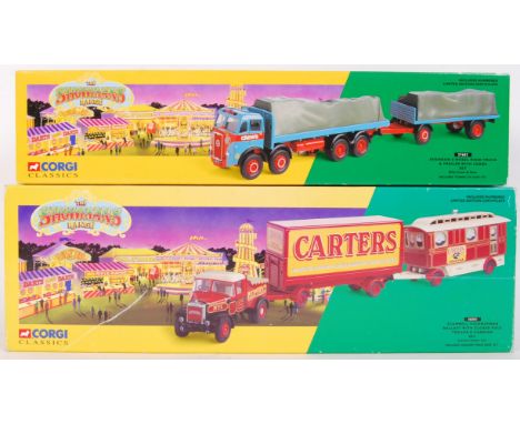 A collection of 2x original Corgi Classics 'The Showmans Range' diecast model sets to include; 27602 Atkinson 8 Wheel Rigid T