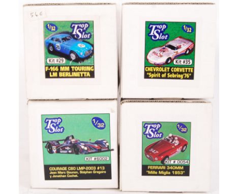 A collection of 4x original contemporary Top Slot resin 1:32 scale slot racing car kits to include; 35 Chevrolet Corvette, 60