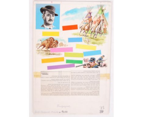 An original vintage 1960's / 1970's panel of artwork from the High Chaparral children's annual. Depicting various scenes and 