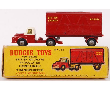 A vintage Budgie Toys diecast model Container Transporter. Appears very near mint, within a good original box. Rare.