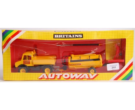 An original vintage Britains Autoway diecast model set 9885 Unimog and Liquid Tanker. Appears mint and unused, within the ori