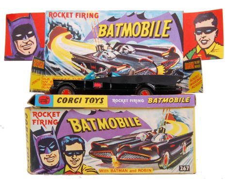 A rare vintage original Corgi Toys diecast model No. 267 ' Rocket Firing Batmobile ' from Batman. Model appears very near min