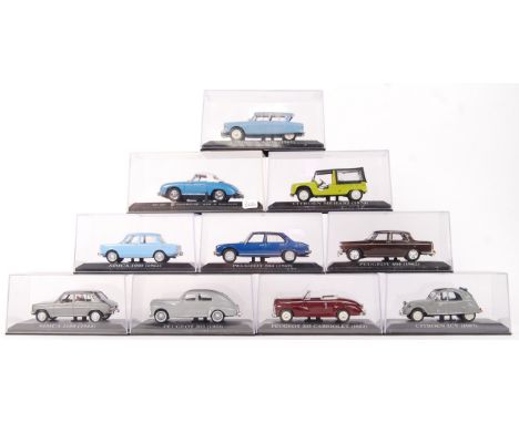 A good collection of 10x Atlas Editions 1:43 scale diecast model cars. Each appearing mint and unused, within their display b