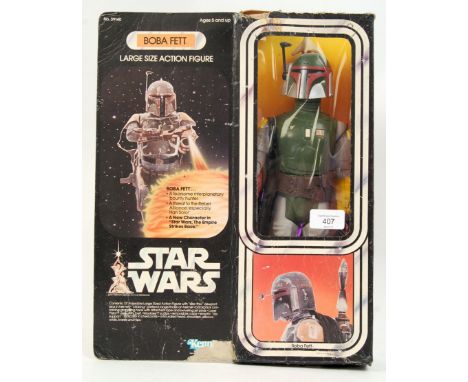 An original vintage Star Wars Kenner made ' Large Size Action Figure ' of Boba Fett. Within the original box. The figure itse