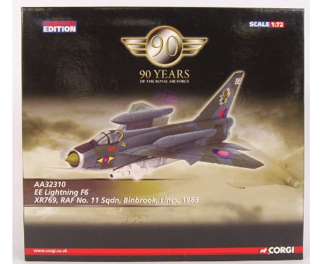 An original contemporary 1:72 scale Corgi The Aviation Archive '90 Years of The Royal Air Force' Limited Edition 'EE Lightnin