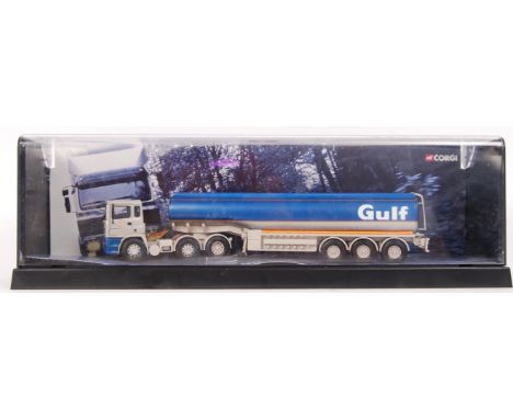 An original Corgi 'Modern Trucks' series diecast model ERF Tanker- Gulf Oil, 75101. Within its original plastic case. Truck m
