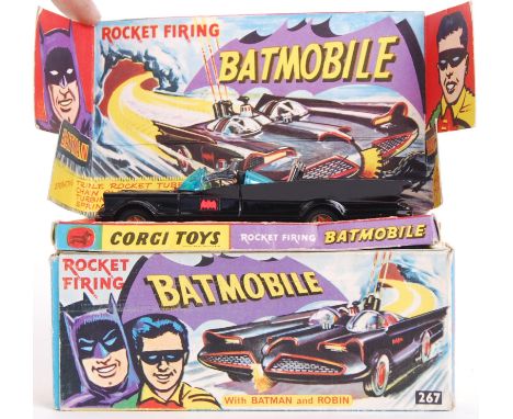 An original vintage Corgi Toys diecast model 267 Batmobile with Batman & Robin. Within the original box, with display stand, 