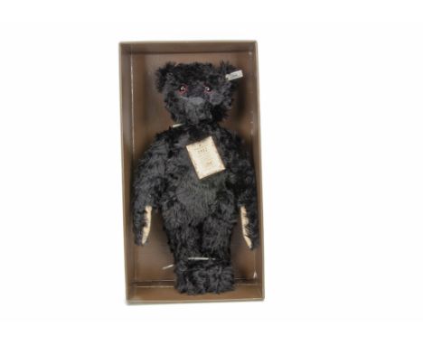 A Steiff limited edition British Collector's 1912 Replica black Teddy Bear,  2153 of 3000, in original box with plastic lid a