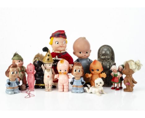 Kewpie and googly eyed dolls,  a Mabel Lucie Attwell Palitoy celluloid doll with jointed arms --9 ½in. (24cm.) high; a chocol