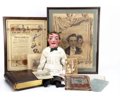 Little Tommy Tucker the original ventriloquist puppet of Lieutenant Walter Cole and family archive,  a hand carved and painte