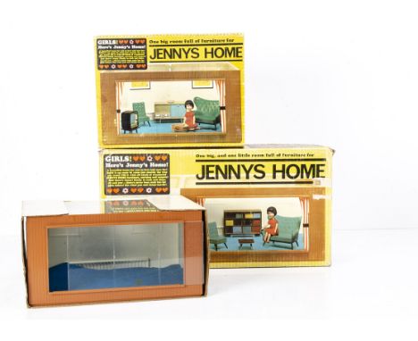 Tri-ang Jennys Home modula dolls' house,  JR.103 and R.104, in original boxes with some furniture 