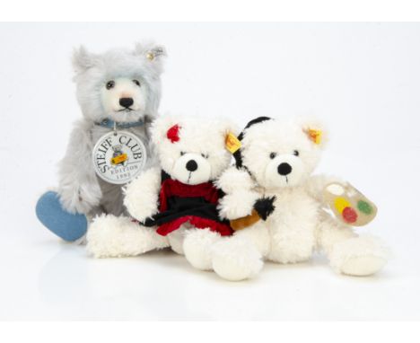 A Steiff limited Club edition Teddy Baby 1929 Blue, 4293 for 1992, in original box; and two yellow tagged Lotte bears