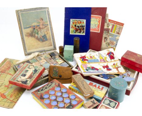 A quantity of games, including playing cards, boards for games, a Parker Peg'Ity; Orient Line to Australia Playing Cards in o