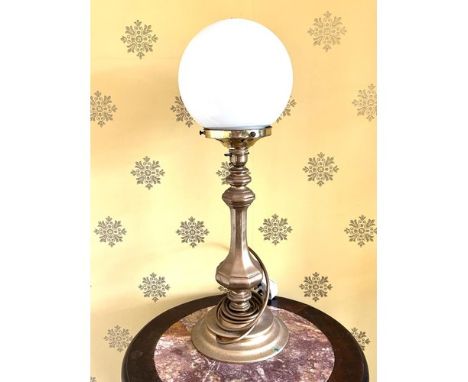 BRASS COLUMN TABLE LAMP, APPROX 53cm HIGH NOT TESTED FOR WORKING