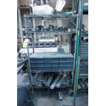 (2) Metal Storage Shelves & Multi Drawer Storage Boxes w/ Misc. Metal Tools & Parts