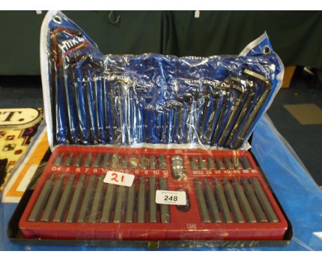 A Hex Key Wrench Set and Spline Set (item 21. plus VAT)