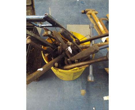 A Bucket containing Various Workshop Tools
