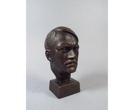 A Cast Metal Bronze Effect Bust of Adolph Hitler (item 41, plus VAT)


