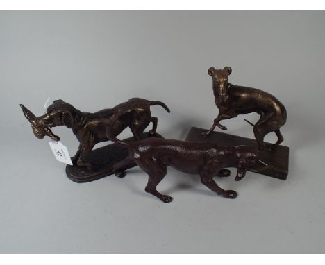 A Set of Three Bronze Effect Studies of Sporting Dogs (item 33, plus VAT)