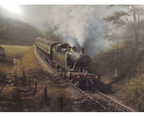 A Framed Don Breckon Steam Engine Print 