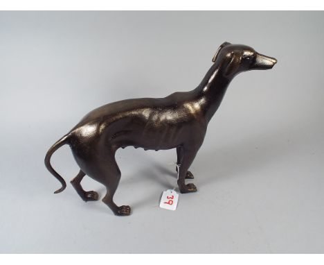 A Bronze Effect Cast Metal Figure of A Whippet (item 39, plus VAT) 