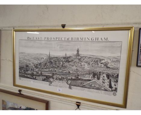 A Framed Monochrome Print, The East Prospect of Birmingham