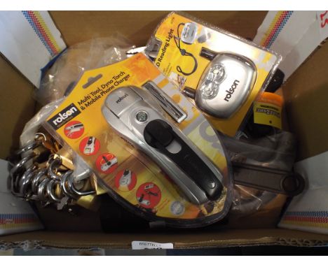 A Box of Various Tools to include Pliers, Spanners, Padlocks etc (item 25, plus VAT)
