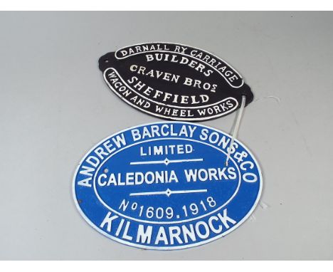 Two Cast Metal Reproduction Coach Builders Signs (item 52, plus VAT)
