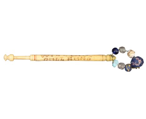 A 19th Century bone hanging bobbin inscribed William Bull Hung 1871