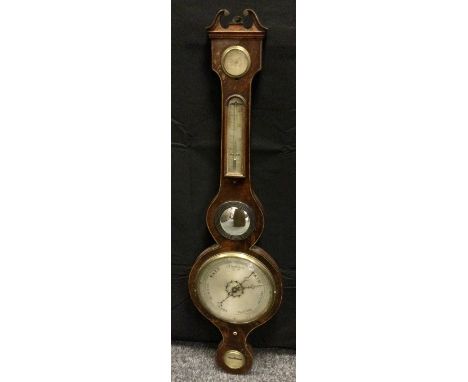 A 19th century mahogany wheel barometer, mercury thermometer, the level inscribed Christian, Liverpool, 96cm high 