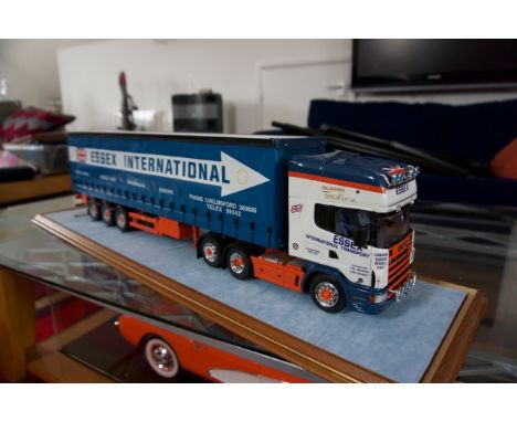 Code 3  Essex International Scania 4 Series Topline Curtianside Trailer - 1/24 Scale Hand Built