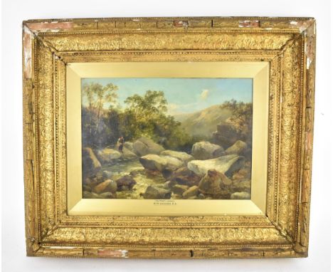 Benjamin Williams Leader, RA (1831-1923) British, 'On the Llugwy', oil on panel, signed and dated '1896' lower left, 23 cm x 