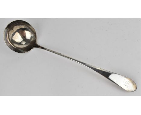 A George III Scottish silver ladle by Patrick Robertson, Edinburgh 1790, in the old English pattern with monogram to terminal