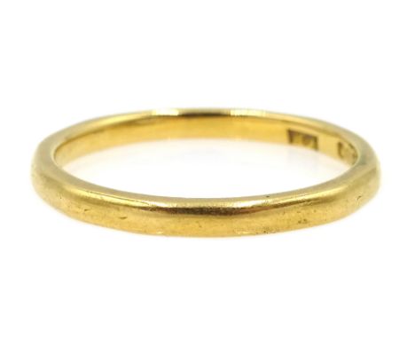 22ct gold wedding band, approx 2.76gm Condition Report Size M-N