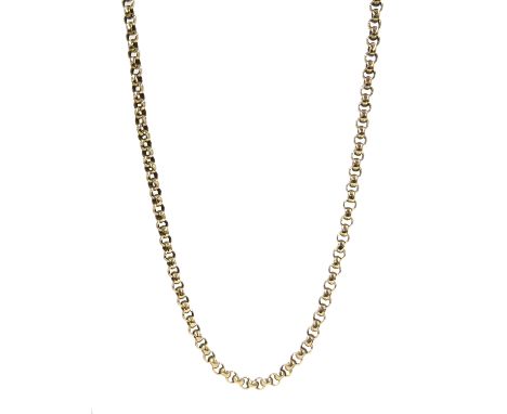 Early 20th century gold belcher chain necklace with barrel clasp, stamped 9c, makers mark J M  Condition Report Approx 8.78gm