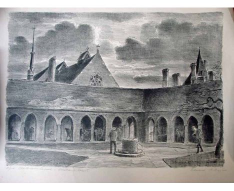 Edward Ardizzone (1900-1979), Charterhouse School - Scholars Court, lithograph, pencil signed and numbered 18/100 and another