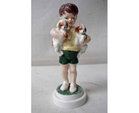 A Royal Worcester porcelain figure, All Mine, number 3519 by Freda Doughty, 18cm high