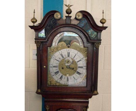 A George III mahogany eight day longcase clock by Major Schofield, Rochdale (1730-1760), with silvered chapter ring, subsidia