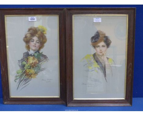 Two decorative portrait Prints after Philip Boileau 1905.