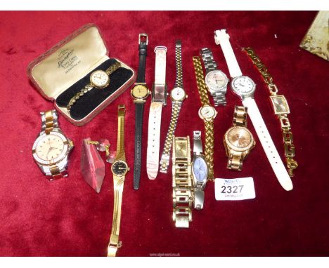 A quantity of ladies wristwatches including Rotary, accurist, Fossil, DKNY, Sekonda etc.