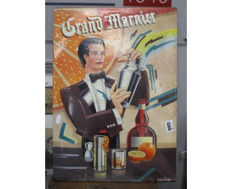 Grand Marnier Metal Wall Sign, in the Art Deco manner 49 x 34.5cm.