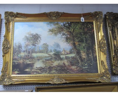 After John Corcoran, Countryside Scene, colour print, in gilt frame, 49.5 x 74.5cm.