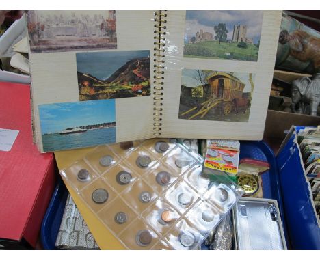 G.B and World Coinage, postcards, Top Trumps, cutlery, Polo chrome cigarette case with lighter facility, pocket watch.