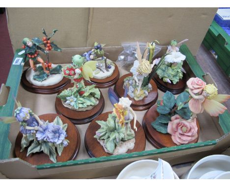 Five Border Fine Art Fairy Figures, by G. Deverux,, three others with damages.