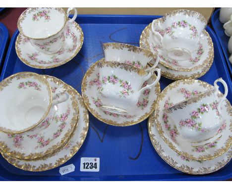 Royal Albert 'Dimity Rose' Bone China Tea Service, seventeen pieces, some second quality.